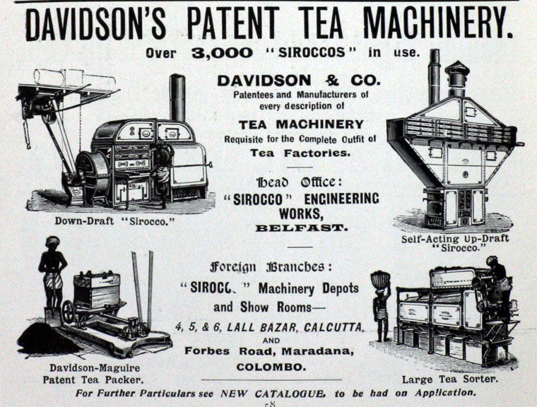 Патенты Дэвидсона на изобретения машин для производста чая в промышленных масштабах
